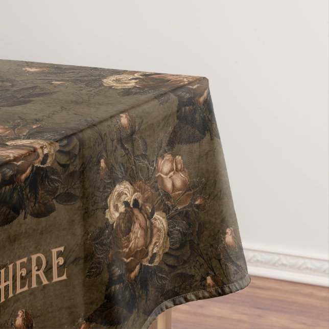 Vintage Gothic Floral Tablecloth (In Situ)