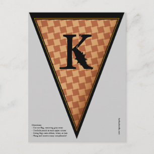 Vintage Gothic Halloween Banner Bunting Flag Postcard