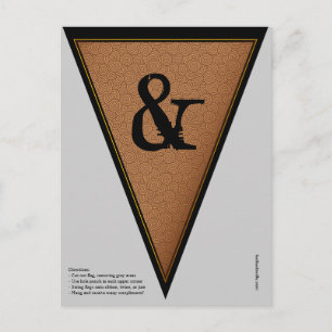 Vintage Gothic Halloween Banner Bunting Flag Postcard