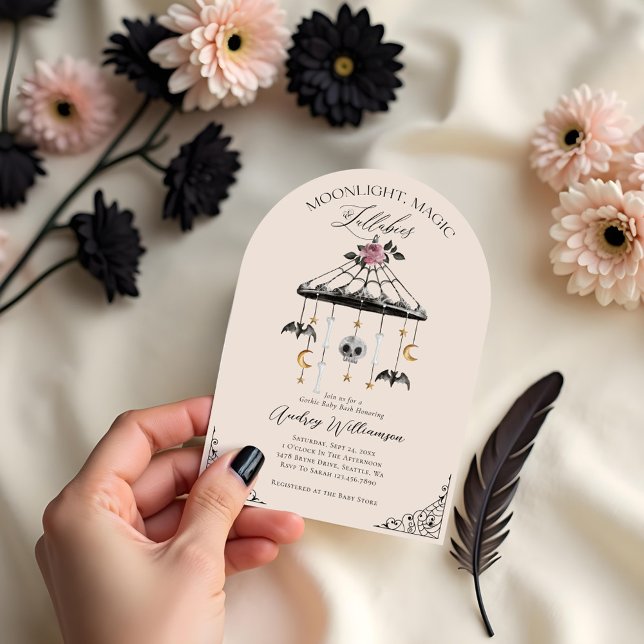 Vintage Gothic Halloween Mobile Spooky Baby Shower Invitation (Vintage Gothic Halloween Mobile Spooky Baby Shower Invitation)