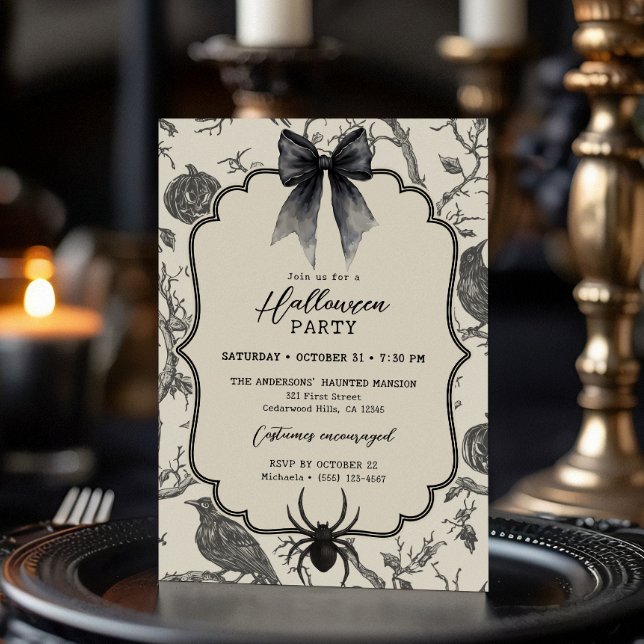Vintage Gothic Halloween Party Invitation (Creator Uploaded)