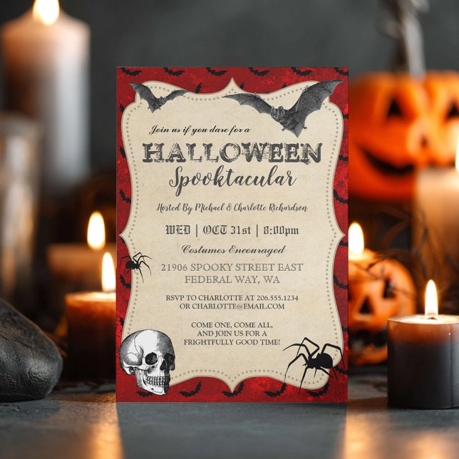 Vintage Gothic Halloween Party Invitation (Vintage Gothic Halloween Party Invitation)