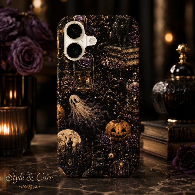 Vintage Gothic Halloween Spooky Night Pattern (Vintage Gothic Halloween Spooky Night Pattern iPhone 17 Case)