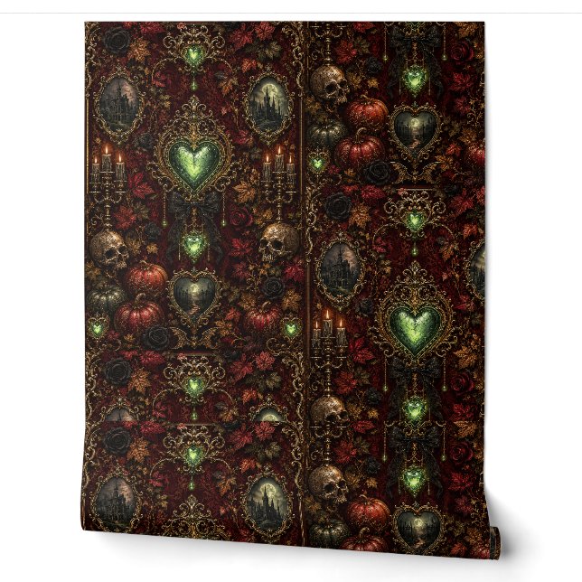 Vintage Gothic Halloween Theme Wallpaper (Unrolling)