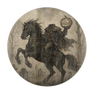 Vintage/Gothic Headless Horseman Halloween/Autumn Cutting Board