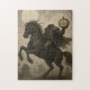 Vintage/Gothic Headless Horseman Halloween/Autumn Jigsaw Puzzle
