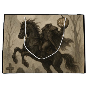 Vintage/Gothic Headless Horseman Halloween/Autumn Large Gift Bag