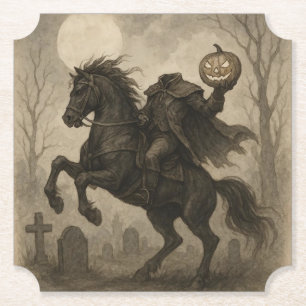 Vintage/Gothic Headless Horseman Halloween/Autumn Paper Coaster