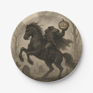 Vintage/Gothic Headless Horseman Halloween/Autumn  Paper Plate