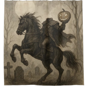 Vintage/Gothic Headless Horseman Halloween/Autumn  Shower Curtain