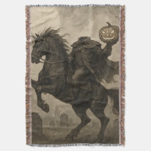 Vintage/Gothic Headless Horseman Halloween/Autumn  Throw Blanket