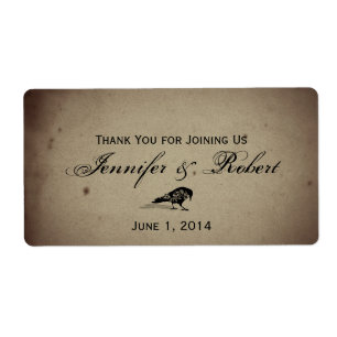 Vintage Gothic House Water Bottle Label