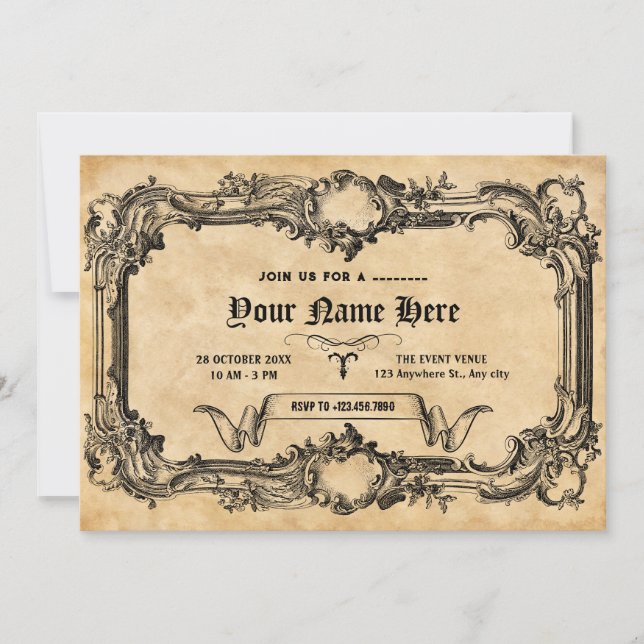 Vintage gothic  invitation (Front)