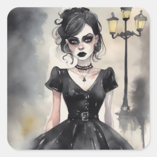 Vintage Gothic LBD Elegance Art Sticker