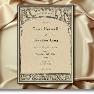 Vintage Gothic Mediaeval Arch Border Wedding Invitation