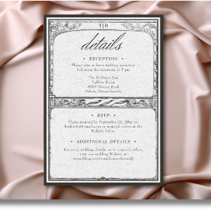 Vintage Gothic Mediaeval Border Wedding Details Enclosure Card