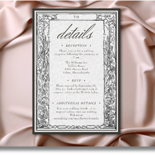 Vintage Gothic Mediaeval Border Wedding Details Enclosure Card