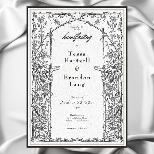 Vintage Gothic Mediaeval Vine Border Handfasting Invitation