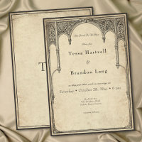 Vintage Gothic Medieval Arch Parchment Wedding