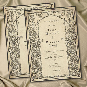 Vintage Gothic Medieval Vine Parchment Wedding Invitation
