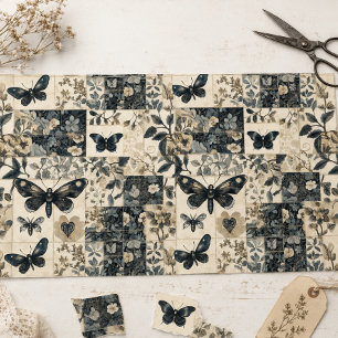 Vintage Gothic Moth Collage Decoupage Tissue Paper