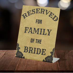 Vintage, Gothic or Halloween Wedding Reserved Pedestal Sign