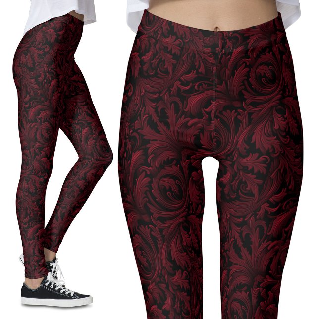 Vintage Gothic Pattern Leggings - Gothic Nostalgia (Creator Uploaded)