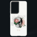 Vintage Gothic Pink Roses Skull Monogram Samsung Galaxy Case<br><div class="desc">Whimsical vintage gothic phone case featuring pink roses in a skull.</div>