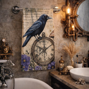 Vintage Gothic Raven Bath Towel Set