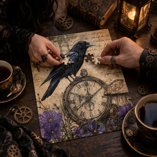 Vintage Gothic Raven Jigsaw Puzzle (Creator Uploaded)