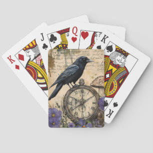 Vintage Gothic Raven Playing Cards