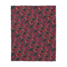 Vintage Gothic Ravens and Roses Dark Red