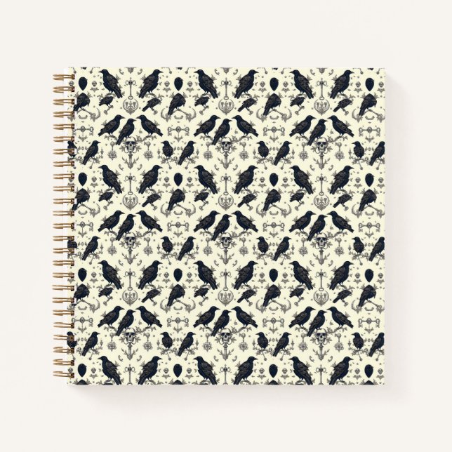 Vintage Gothic Ravens Notebook (Front)