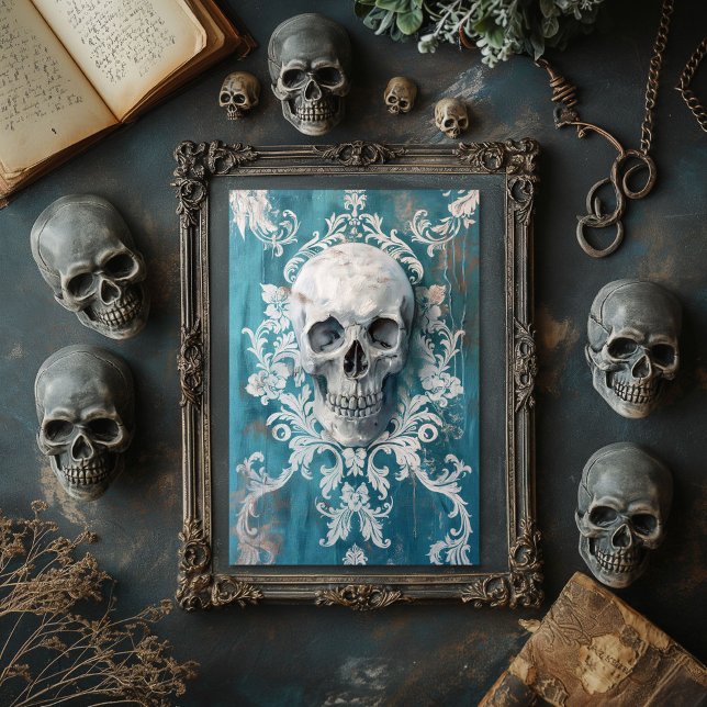 Vintage Gothic Skeleton Skull  Decoupage  Tissue Paper (Creator Uploaded)