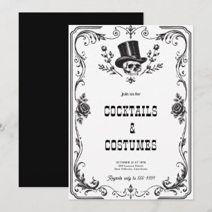 Vintage Gothic Skull Halloween Party  Invitation
