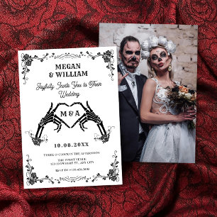 Vintage Gothic skull heart wedding Invitation
