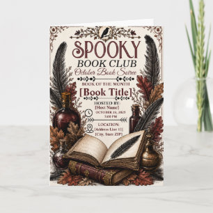Vintage Gothic Spooky Book Club Halloween Card