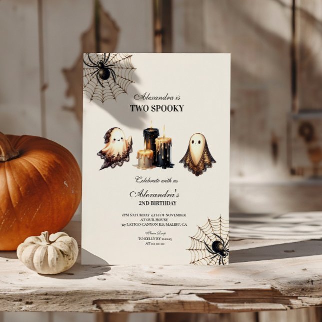 Vintage Gothic Spooky Halloween 2nd Birthday Invitation (Creator Uploaded)