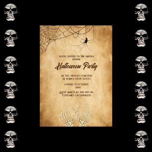 vintage gothic spooky halloween invitation