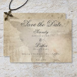 Vintage Gothic Stone Angel Wedding Save The Date<br><div class="desc">Embrace the gothic mysterious allure of your special day with this vintage inspired design. This simple, darkly elegant wedding invitation design features a background of a stone cemetery angel monument on an aged parchment coloured vintage background. The text appears on a soft white blur oval overlay, giving the invitation a...</div>