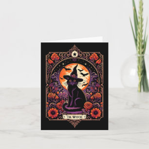 Vintage Gothic The Witch Black Cat Tarot Card