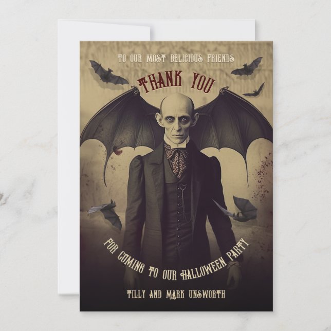 Vintage Gothic Vampire Dracula Thank You (Front)