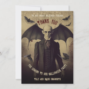 Vintage Gothic Vampire Dracula Thank You Card