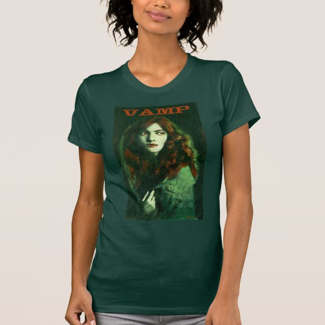 Vintage Gothic Vampire Lady T-shirt (Front)