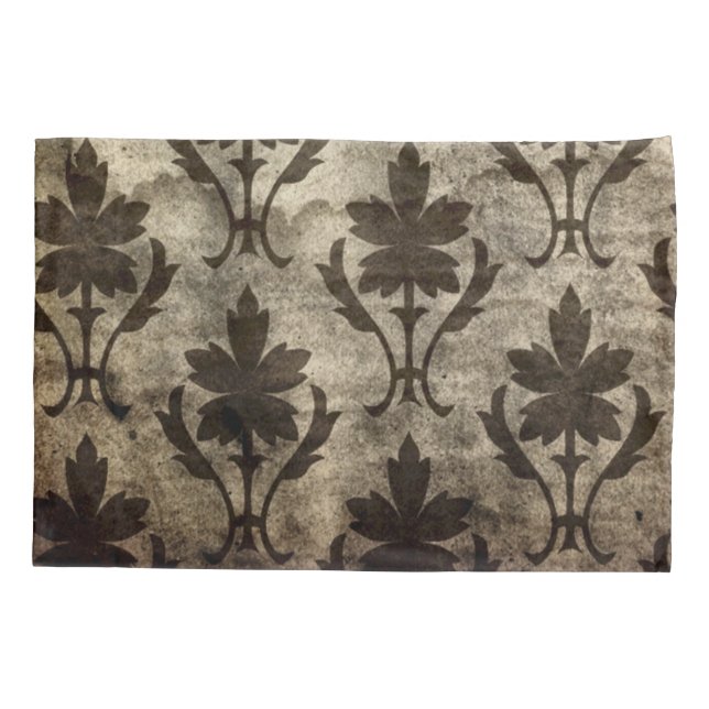 Vintage Gothic Vampire Leaf Pattern Pillowcase (Back)