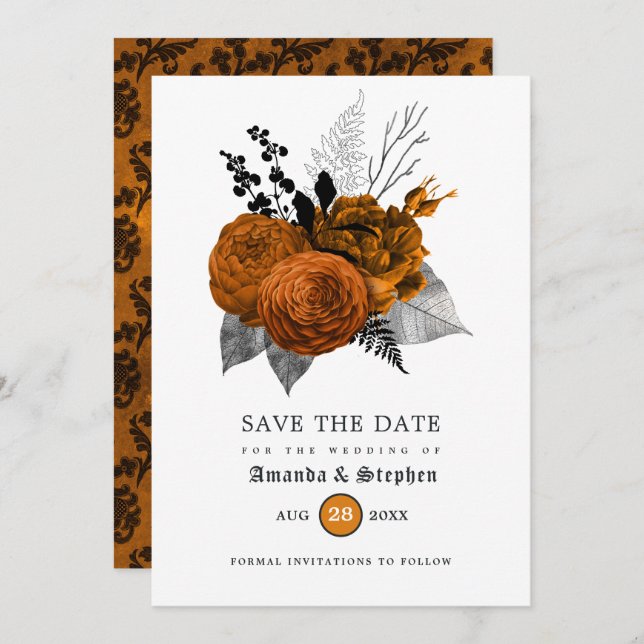 Vintage Gothic Wedding Save The Date (Front/Back)