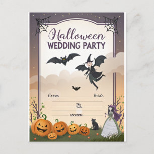 Vintage Gothic Wedding Scroll Postcard