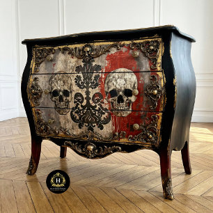 Vintage Gothic Wedding Skeleton Skull  Decoupage  Tissue Paper