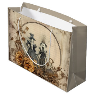 Vintage Gothic Witches Autumn Parchment Large Gift Bag