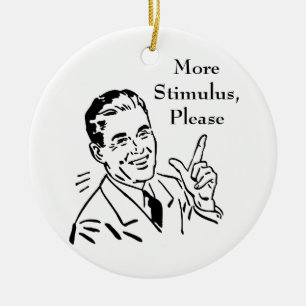 Vintage Government Stimulus Check Ceramic Tree Decoration